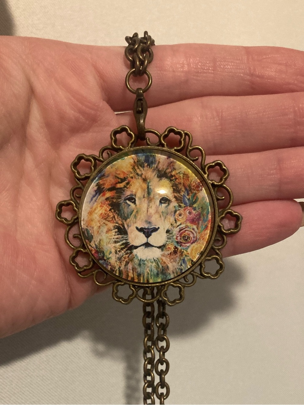 Gold Lion Pendant Necklace